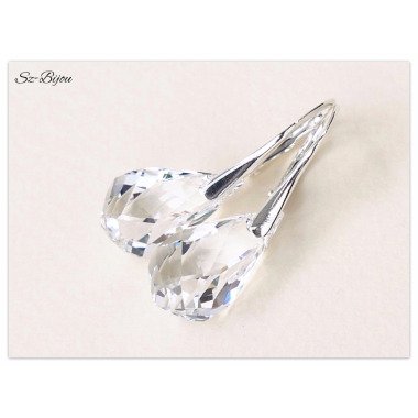 Silber Ohrringe Swarovski Tropfen Ohrhänger Helix Kristall Weiße Braut