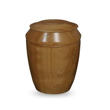 Stilvolle Holz Urne rund in Eiche kaufen Ramino / Eiche