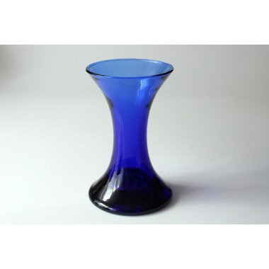 Vintage Vase Glas Blau Rosenvase Straußvase Stabil Standfest Schwer Kristall