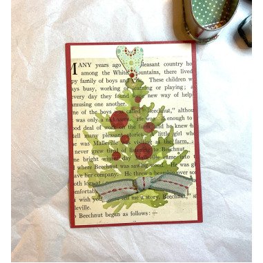 Weihnachtsbaum Auf Vintage Papierkarte Gestempelt