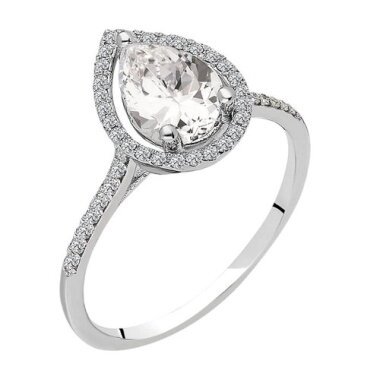Weißer Topas Diamant Ring Weißgold 585