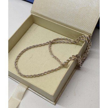 45, 5 cm Vintage Kordelkette Kette Halskette Silber 925 Diamantierter Schliff