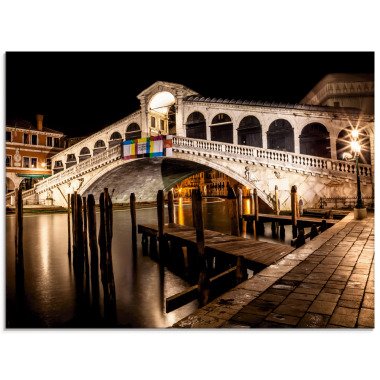 Artland Glasbild Venedig Canal Grande & Rialto