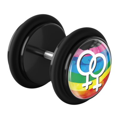 Fake Plug mit Pride! Design, Acryl/Chirurgenstahl