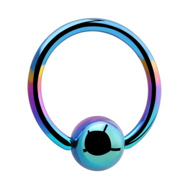 Lippenbändchen-Piercing aus Titan & Ball Closure Ring, Titan, regenbogen