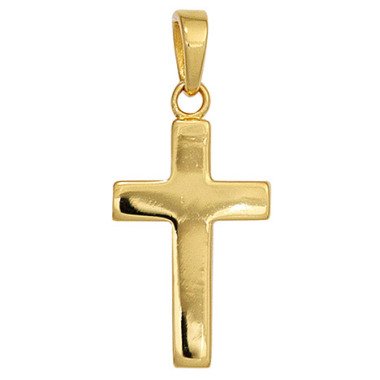 SIGO Anhänger Kreuz 925 Sterling Silber gold vergoldet Kreuzanhänger