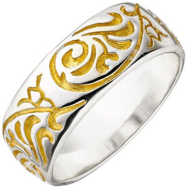 SIGO Damen Ring 925 Sterling Silber bicolor vergoldet Silberring