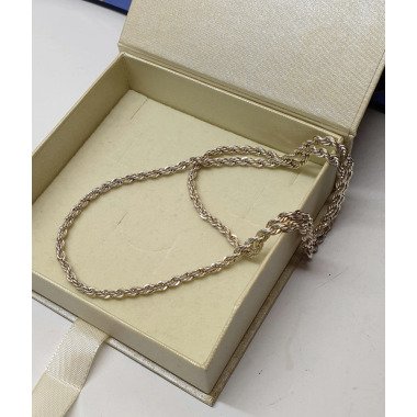 Silberkette aus 925 Silber & 45, 5 cm Vintage Kordelkette Kette Halskette
