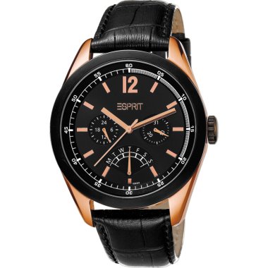 Uhrenarmband Esprit ES102831-004 Leder Schwarz 22mm