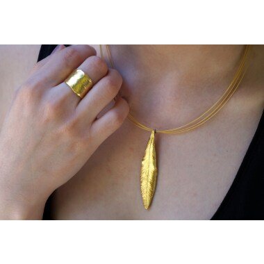 14K Vergoldet Auf Sterlingsilber Echtes Olivenblatt Halskette Für Frauen