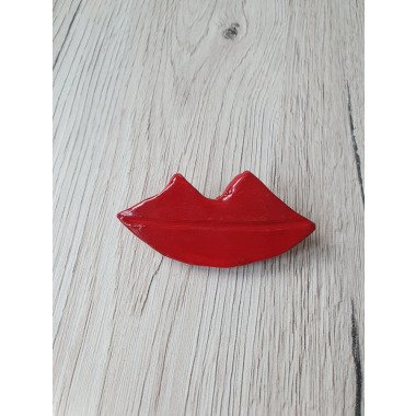 Ansteckschmuck aus Keramik & Brosche Rote Lippen, Lippen Rot, Mund, Kuss