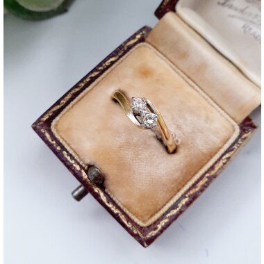 Antiker 18Ct Gold, Platin & Diamant Ring
