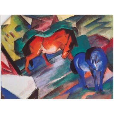 Artland Wandbild Rotes und blaues Pferd