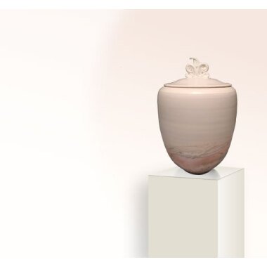 Ausgefallene Urne in Weiß & Weiße Design Urne aus Keramik