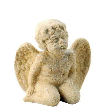 Engel Skulptur aus Steinguss & Kleine Engel Grabfigur Steinguss winterfest