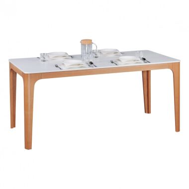 Esstisch Tisch MAGNUS Vierfußtisch 160x76 cm MDF Weiß lackiert