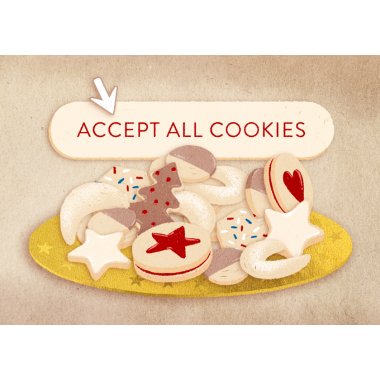 Geschäftliche Weihnachtskarte mit Cookies