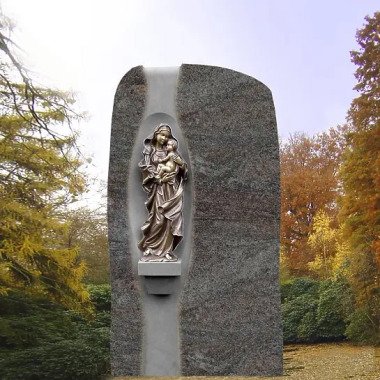 Grabstein mit Madonna mit Skulptur & Grabmal mit Heiliger Mutter Gottes