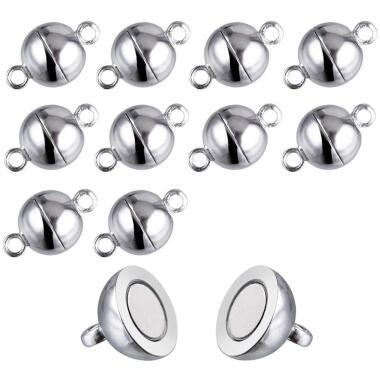 Magnetschmuck in Silber & 20 Packungen Halskette Armband Magnetische Verschlüsse Für Ketten