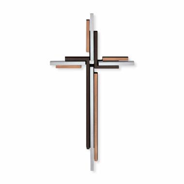 Modernes Bronze Kreuz Ornament mit Edelstahl Rogelio / Braun