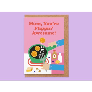 Mum You're Flippin' Super Backen Muttertagskarte