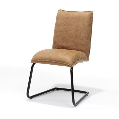 Power Stuhl mit Stoff Soft Cognac und FuÃgestell
