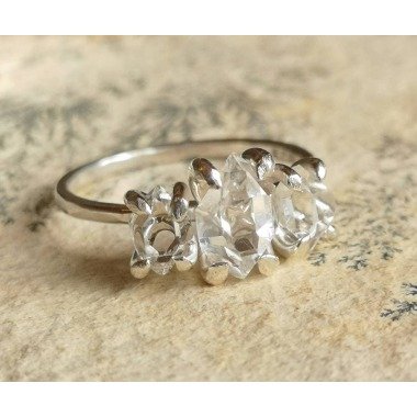 Silber-Verlobungsring in Silber & Versandfertiger Herkimer Diamant Quarz