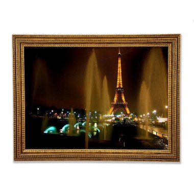 Springbrunnen und Eiffelturm Einzelner Bilderrahmen