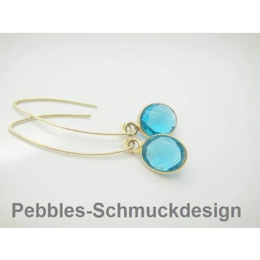 Tiny Pebbles...ohrhänger Serenity Blau 925 Verg