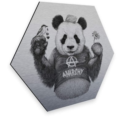 Wall-Art Metallbild »Türschild Panda Bär