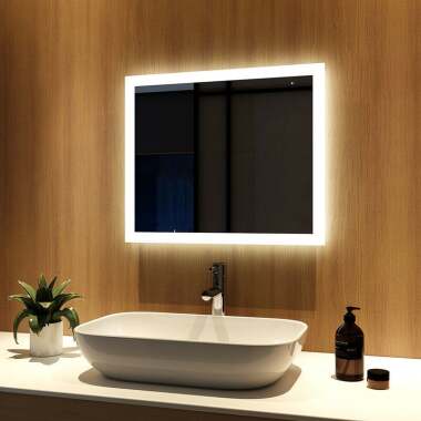 Badspiegel mit LED-Beleuchtung 50x60cm Badezimmerspiegel