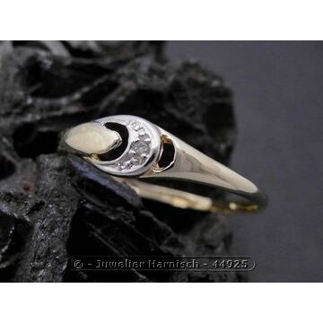 Bicolor-Ring aus Gold 585 & Gold Ring zierlich Gold 585 bicolor Diamant