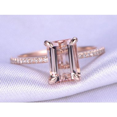 Diamant-Verlobungsring aus Gold & Morganit Ring 14K Gold Pink Verlobungsring