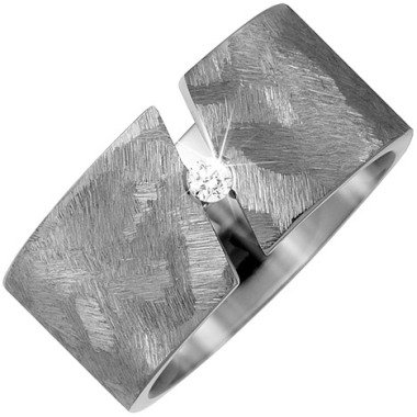 Diamantschmuck aus Silber & SIGO Partner Ring breit aus Titan 1 Diamant