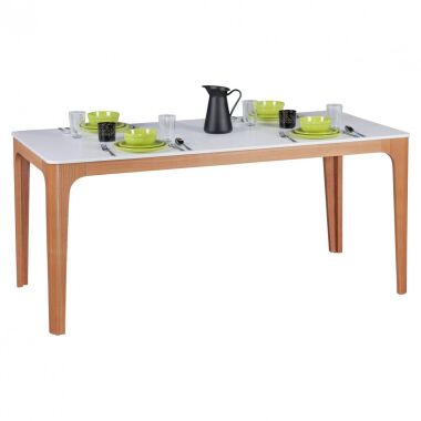 Esstisch Tisch MAGNUS Vierfußtisch 180x76 cm MDF Weiß lackiert