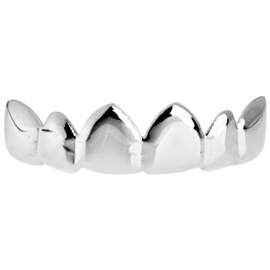 Grill mit Zirkonia & One Size Fits All Bling Grillz RELAX TOP Silber