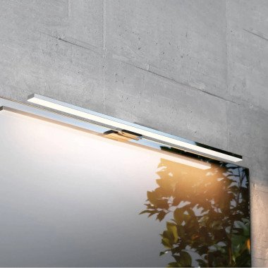 LED-Spiegelleuchte Triga IP44, chrom, 60cm, 3.000K