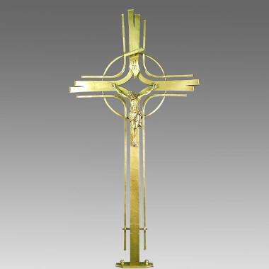 Metall Grabkreuz mit Jesus Figur handgeschmiedet