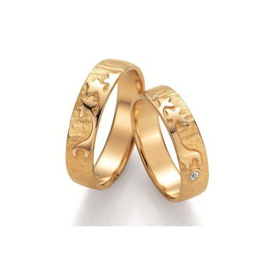 Paar Handgefertigte Trauringe Eheringe Hochzeitsringe 585 , 750 Gold 