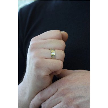 Partner Ring, Verlobungsring Für Ihn, X Design, Edelstahl Ring