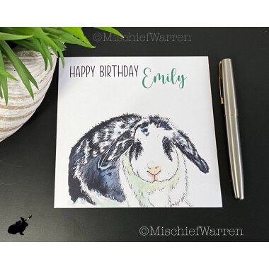 Personalisierte Kaninchen Geburtstagskarte