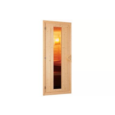 Türpaket 68 mm Sauna Holztür mit Isolierglas