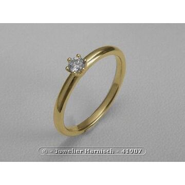 Verlobungsring Gold Ring Brillant 0,10 ct