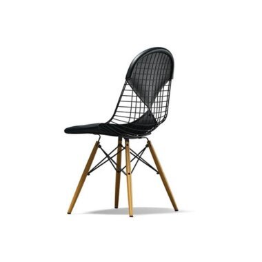 Vitra Wire Chair DKW-5 Ahorn hell Leder 66 nero Sitzhöhe 43 cm