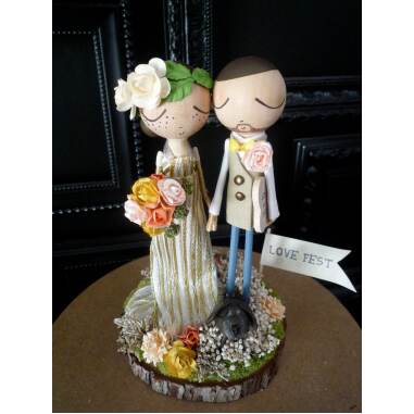 Cake Topper Hochzeit | Hochzeitskleid Auf