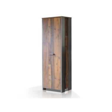 CASSIA Garderobenschrank mit 1 Tür, Material Dekorspanplatte, Old Wood