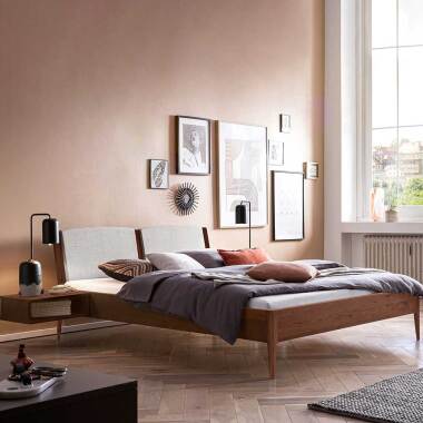 Doppelbett aus Nussbaum in modernem Design