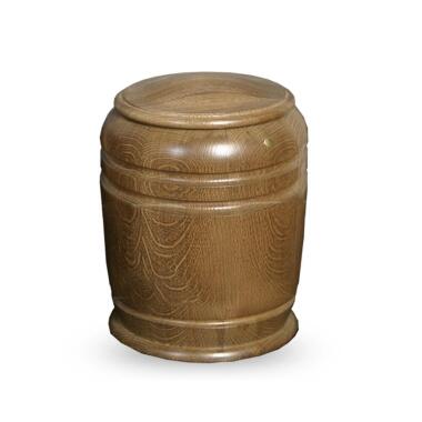 Grab Urnen Modell aus Holz & Handgefertigte runde Holz Urne Eiche Riana