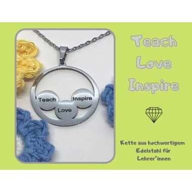 Kettenanhänger Teach Love Inspire Halskette Geschenk Für Lehrerin