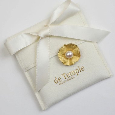 Perlenanhänger Gold, Geschenk Für Die Liebste, Blumen Design, Handarbeit